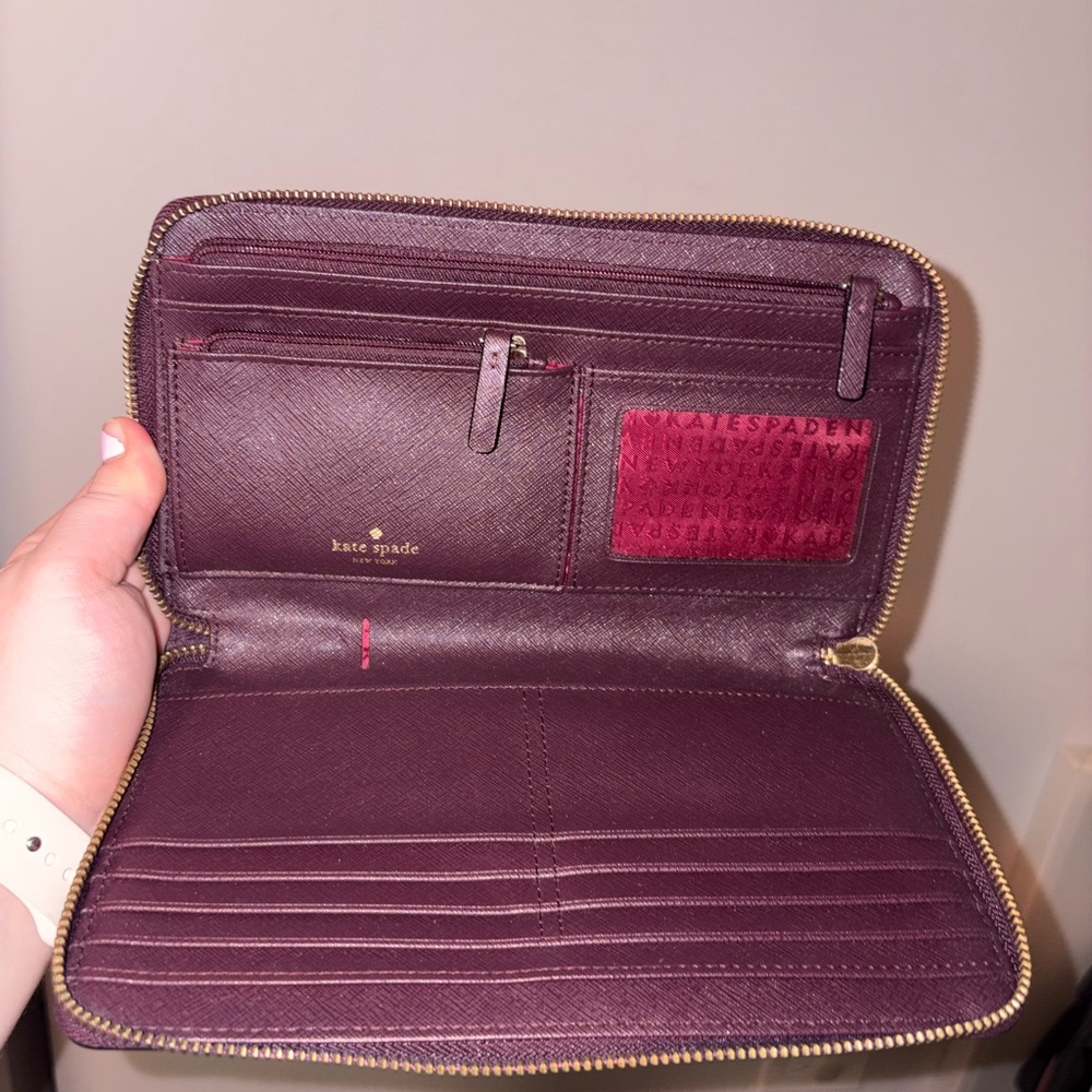 Kate Spade Burgundy Neda Laurel Wallet - Picture 6 of 7